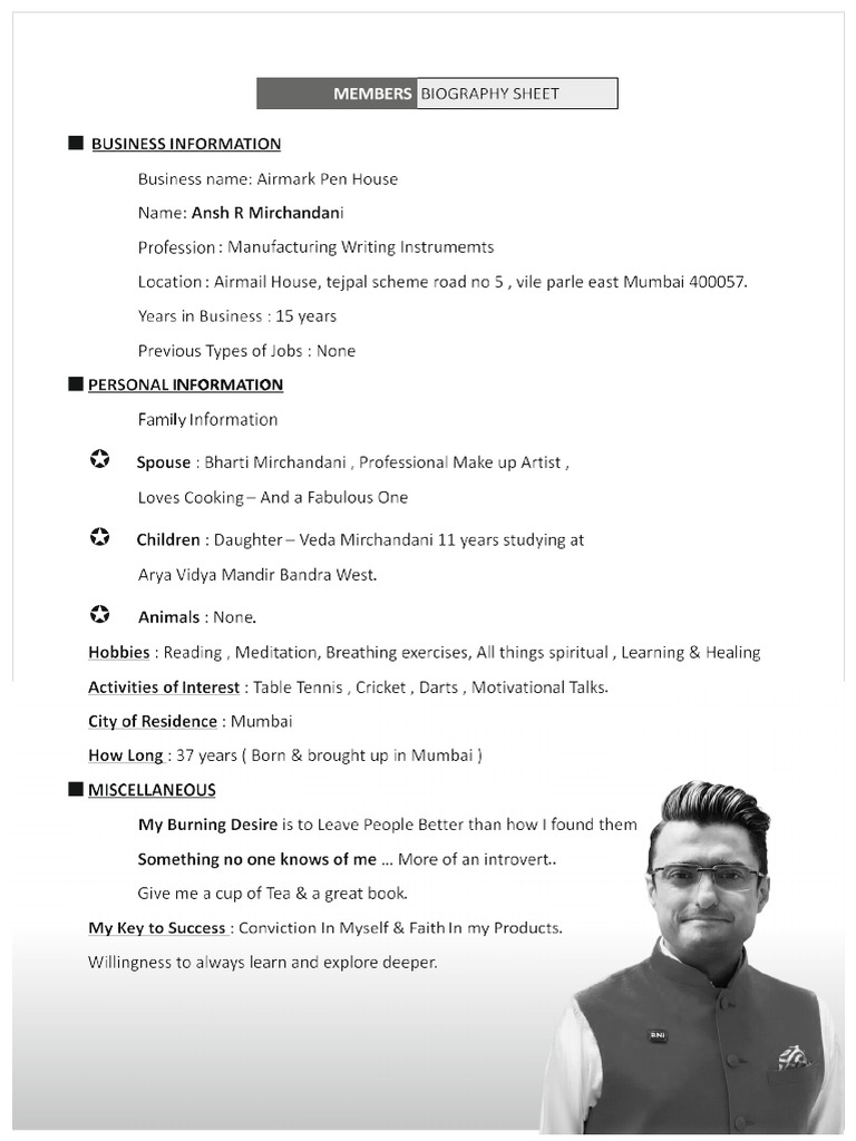 Ansh Bio Sheet | PDF