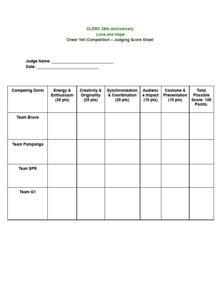Cheer Yell Competition | PDF