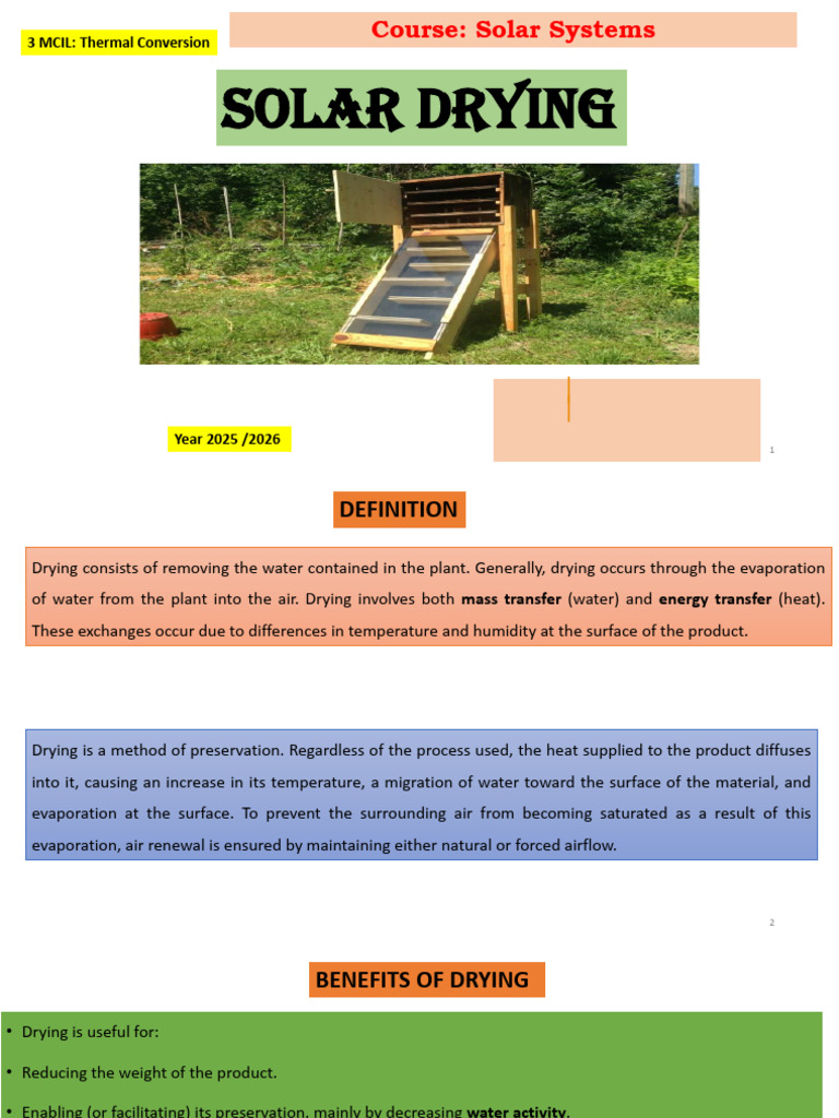 Solar Drying MCIL 3 Thermal Conversion | PDF | Clothes Dryer | Humidity