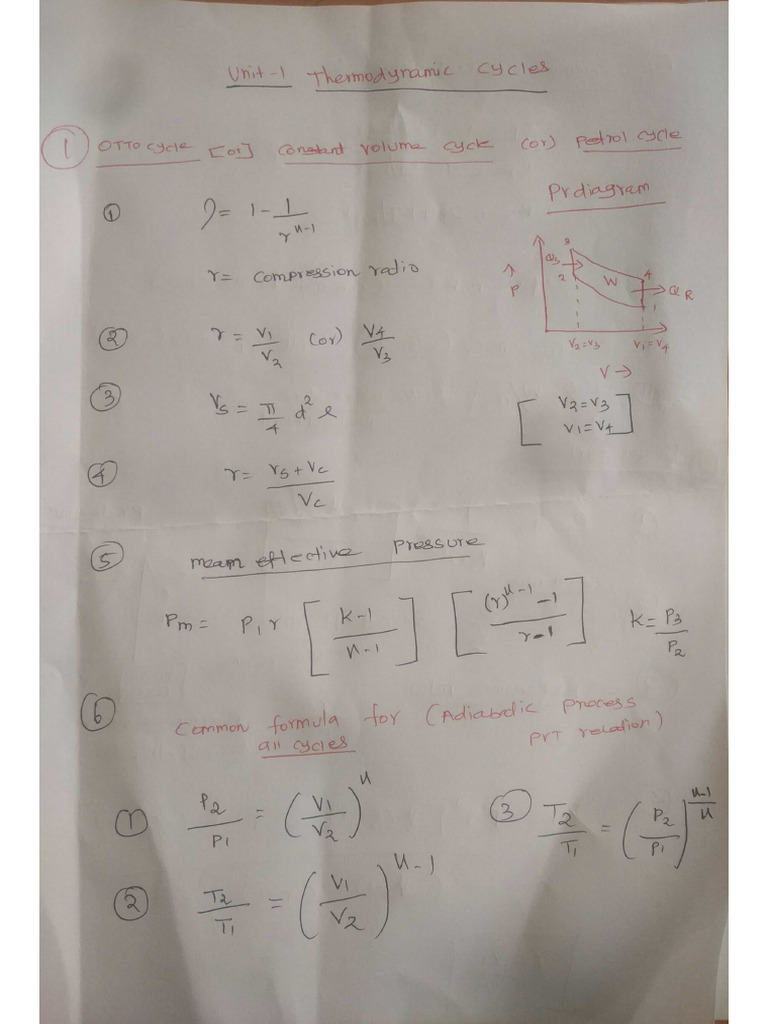 Thermal Engineering Formulas | PDF