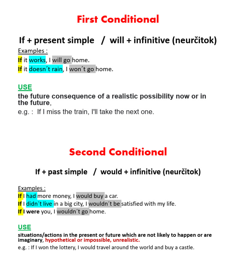 Conditionals -1st and 2nd | PDF