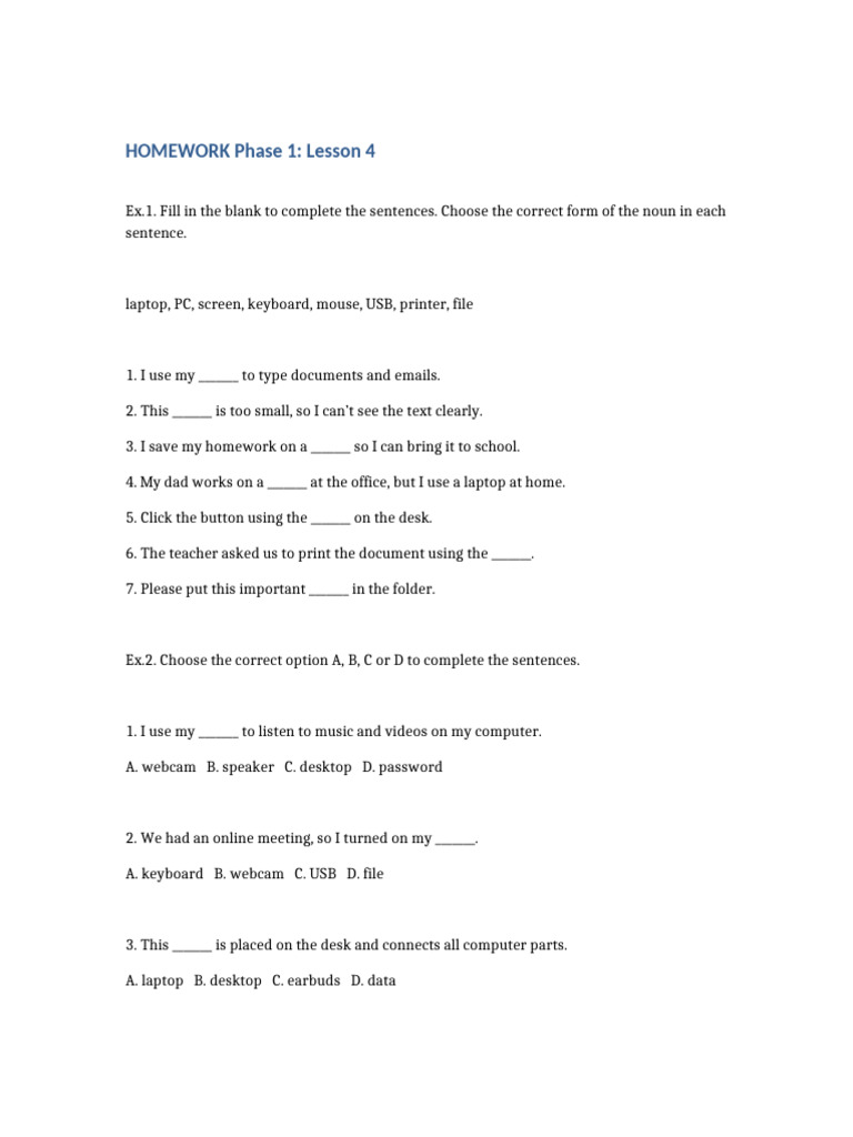 Homework Phase 1 Lesson 4 Fixed | PDF