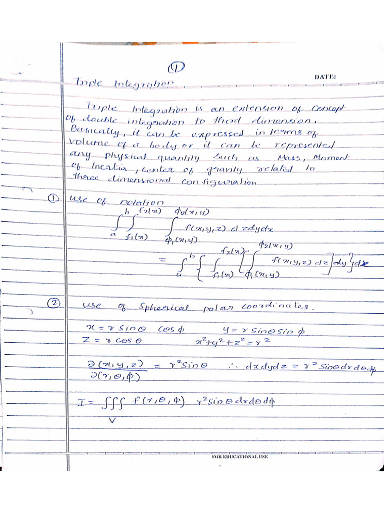 Triple Integral Notes | PDF