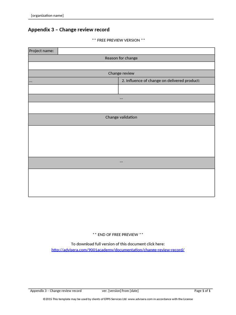 Appendix 3 Change Review Record Transition Preview En | PDF