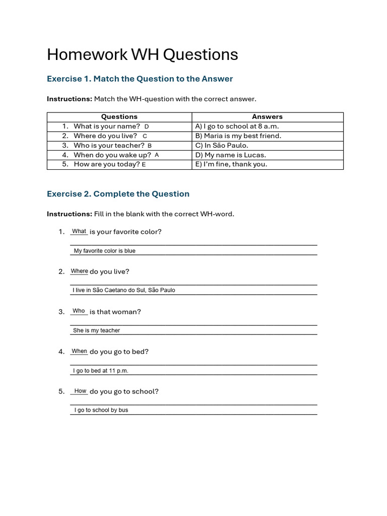 WH questions homework - Eduarda (2) | PDF | Chess Theory | Chess Openings
