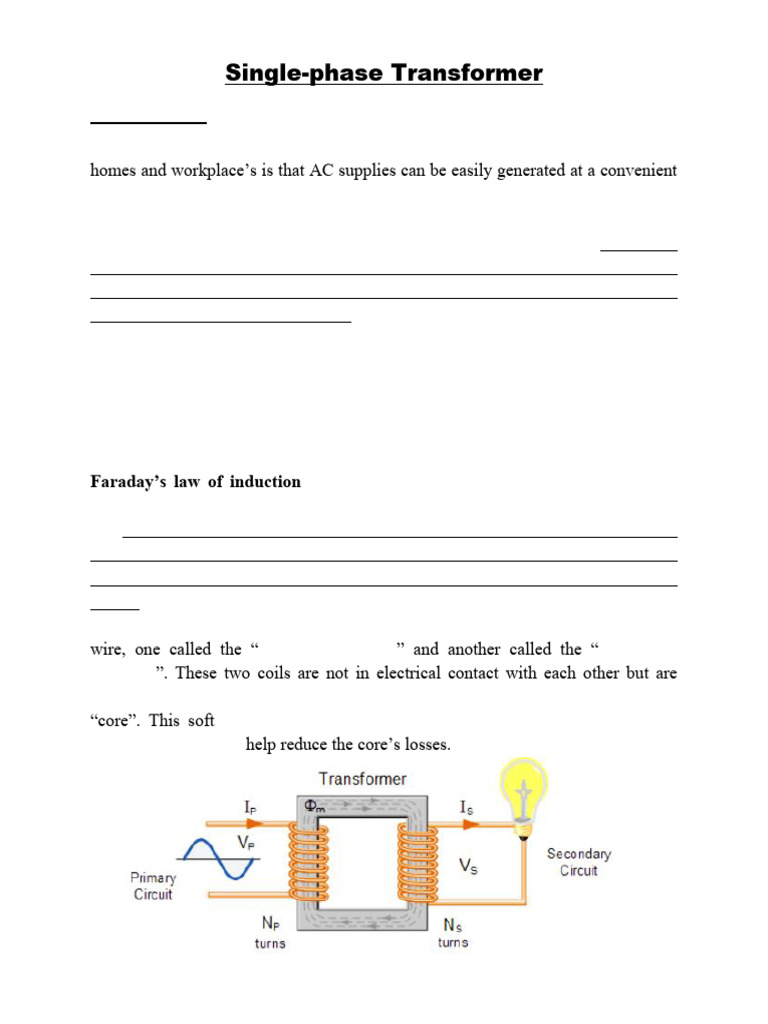 Single Phase Transformer | PDF | Transformer | Electromagnetic Induction