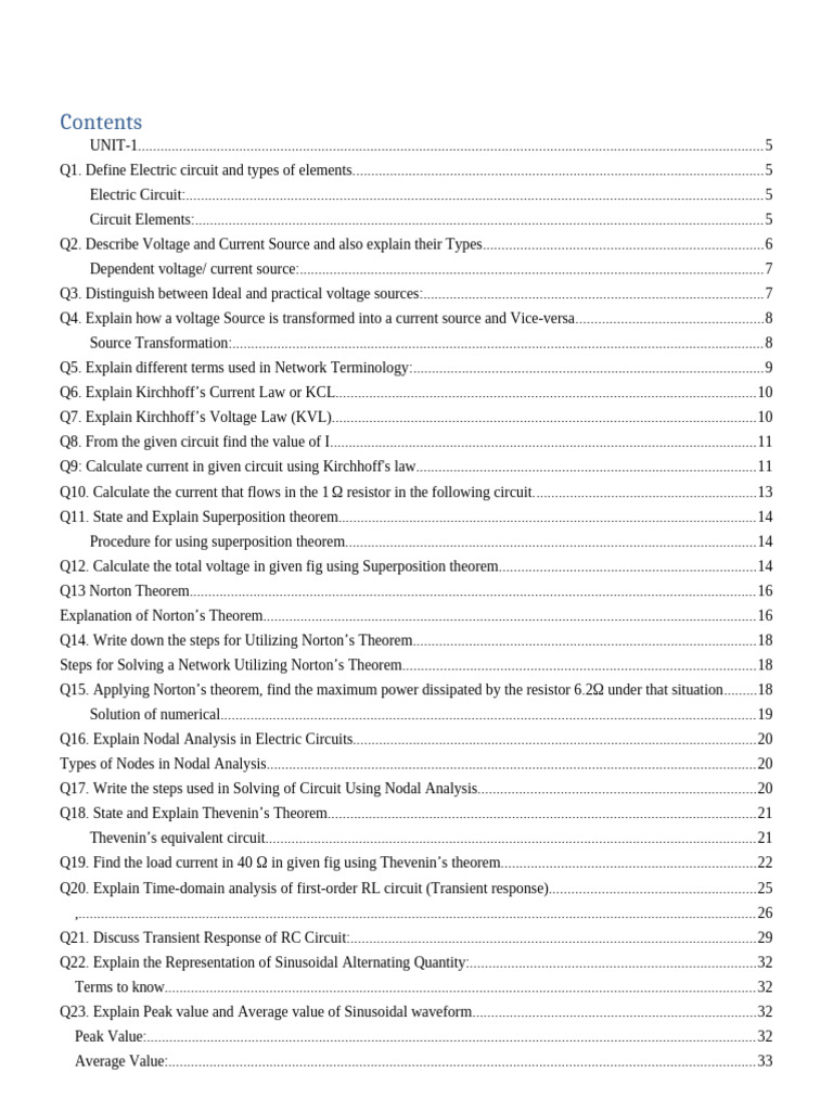 BEE Notes | PDF | Electrical Network | Transformer