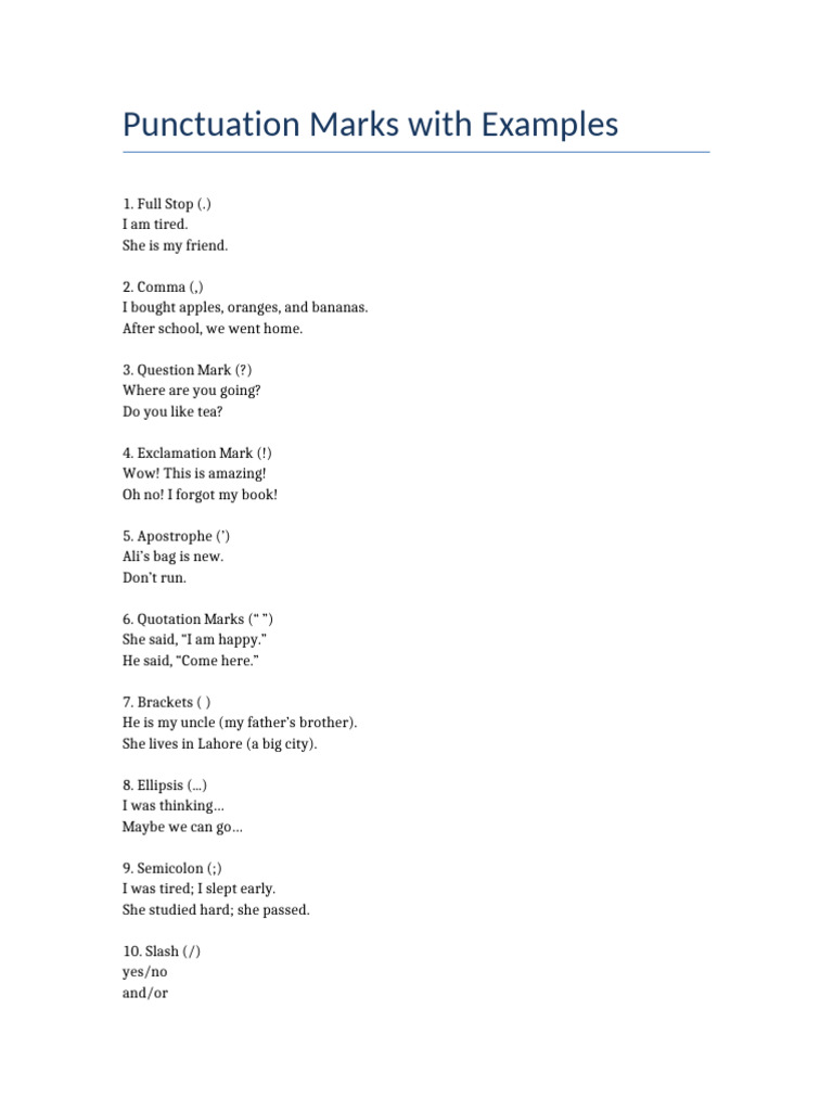 Punctuation Marks | PDF