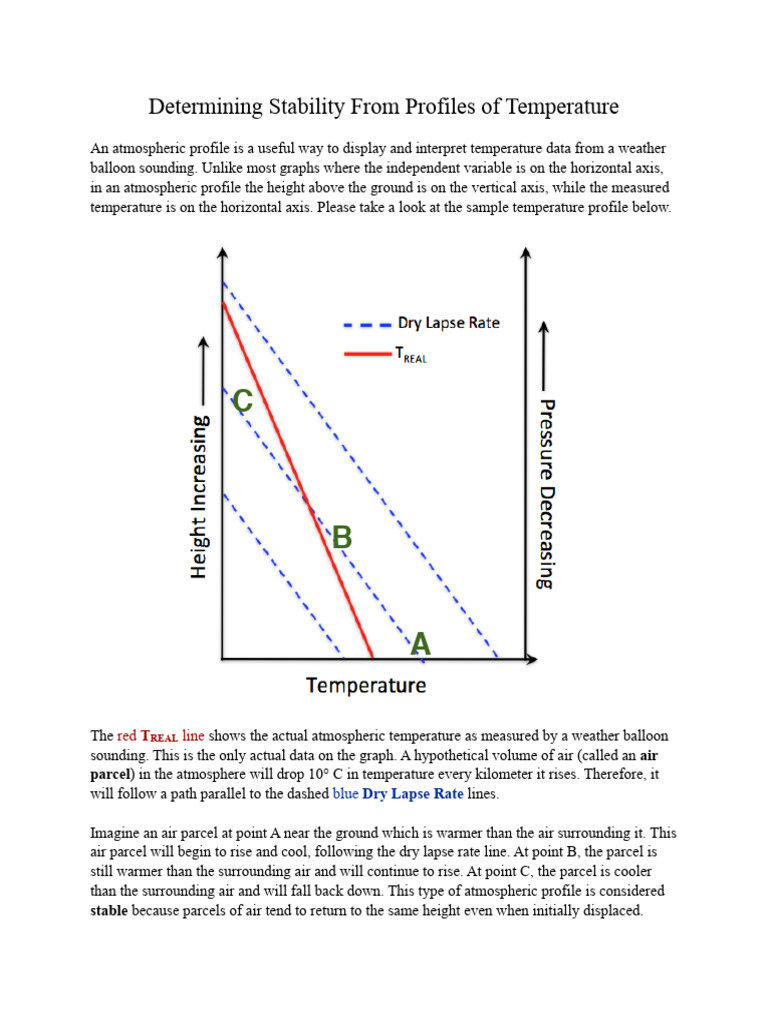 Determining Stability From Temperature Profiles | PDF | Atmospheric ...