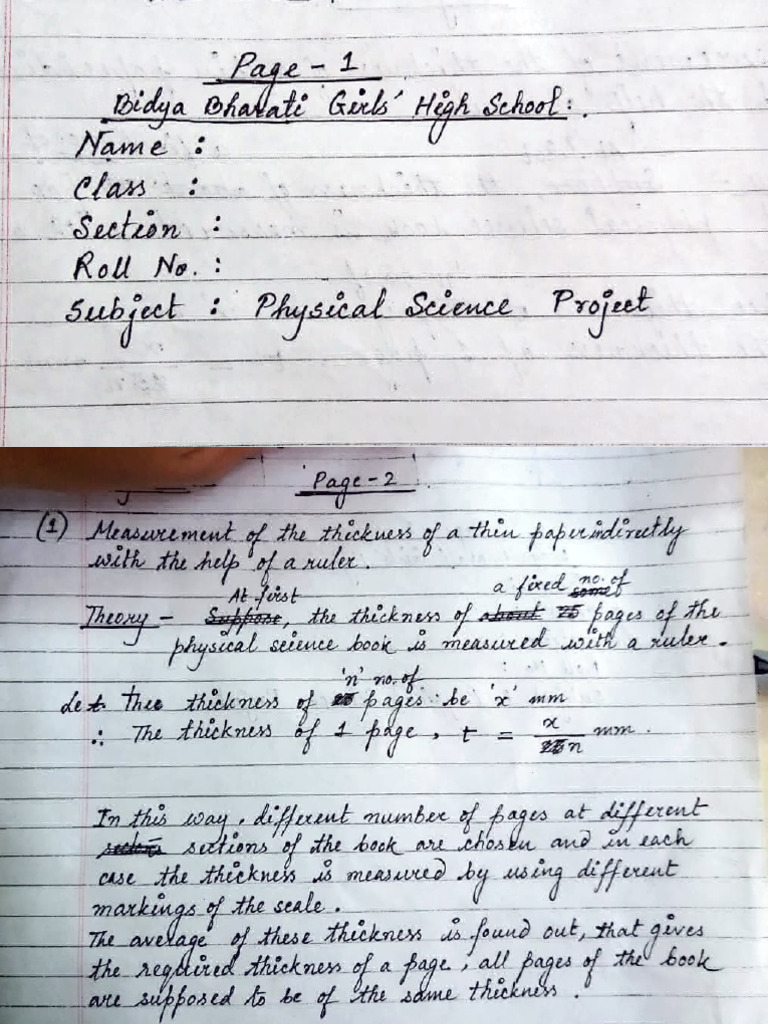 Class 9 Physics Project | PDF
