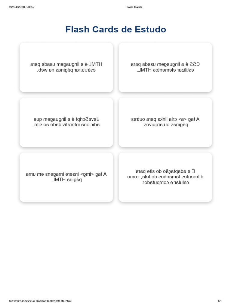Flash Cards | PDF