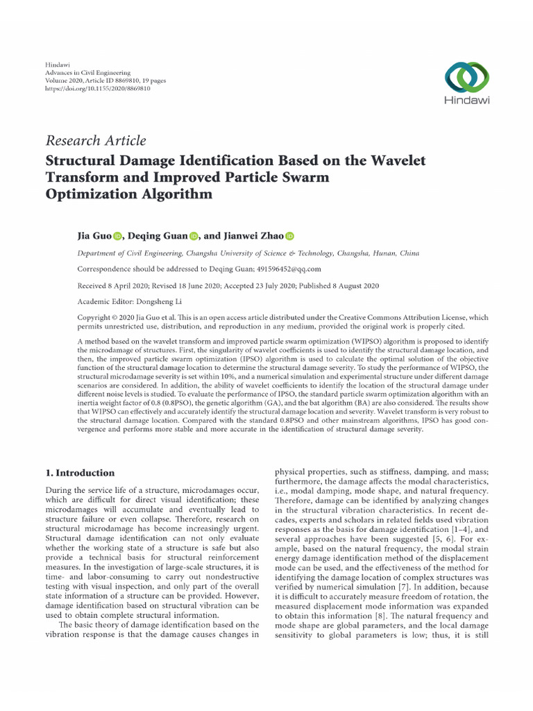 Guo_Structural Damage Identification Based on the Wavelet Transform and ...
