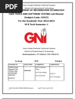 Case Tools and Testing Lab Manual