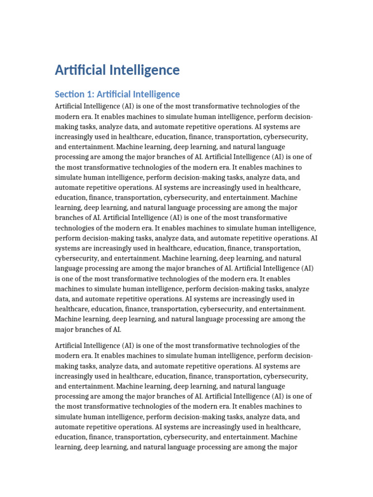 Long Document 1 | PDF | Artificial Intelligence | Intelligence (AI ...