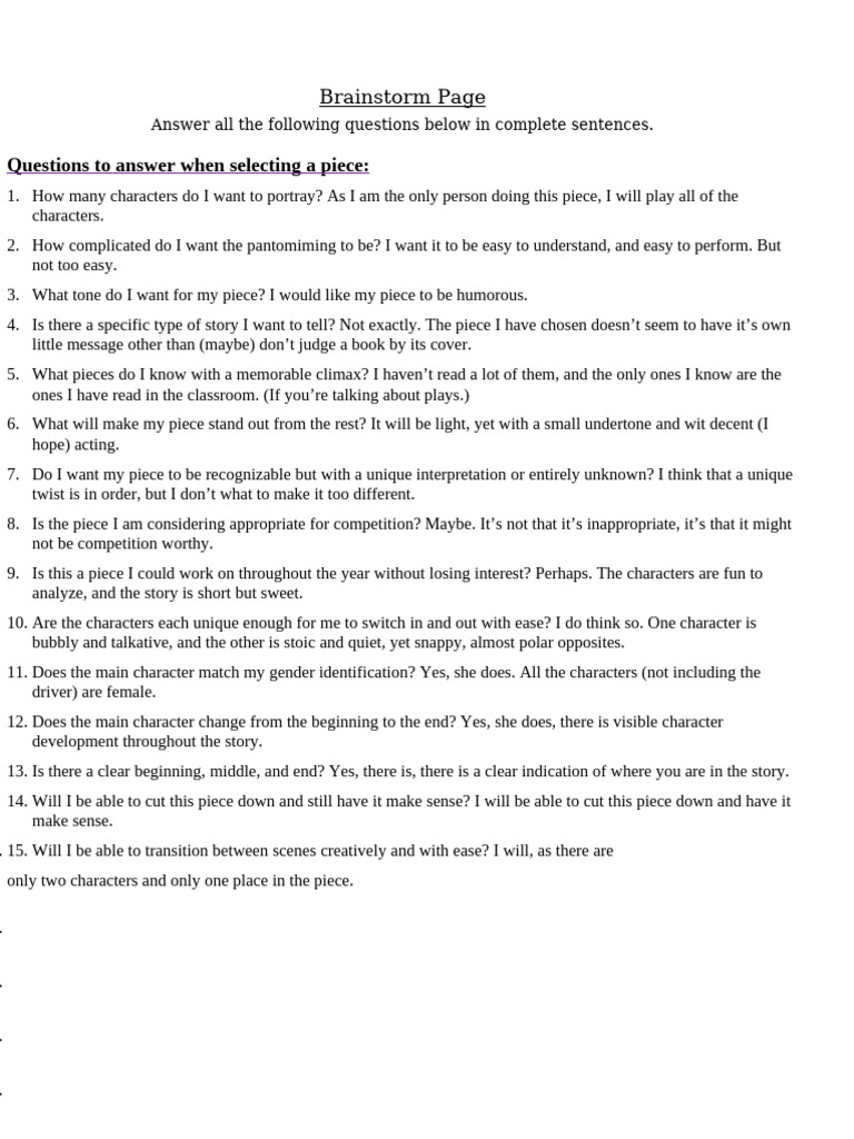 Brainstorm Page | PDF