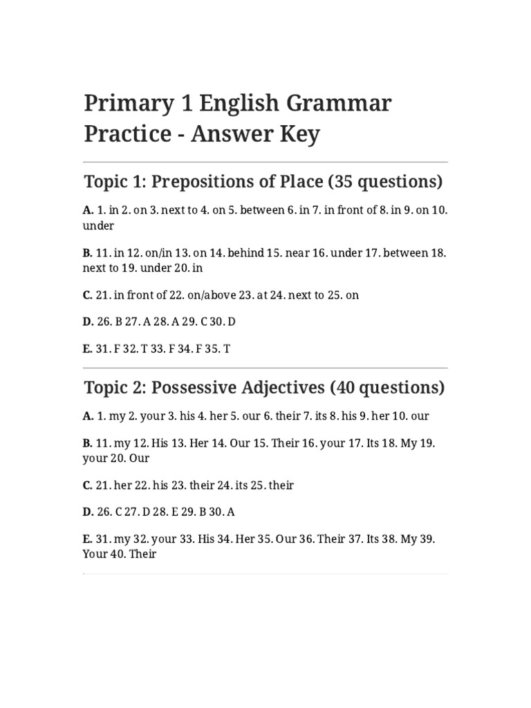 Answer Key | PDF