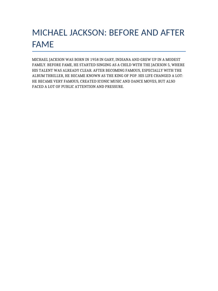 Michael Jackson Text | PDF
