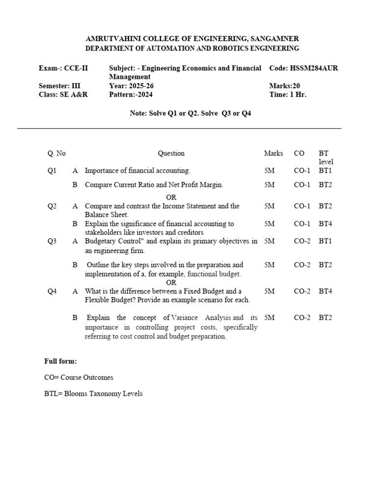 CCE 2 Question Paper | PDF
