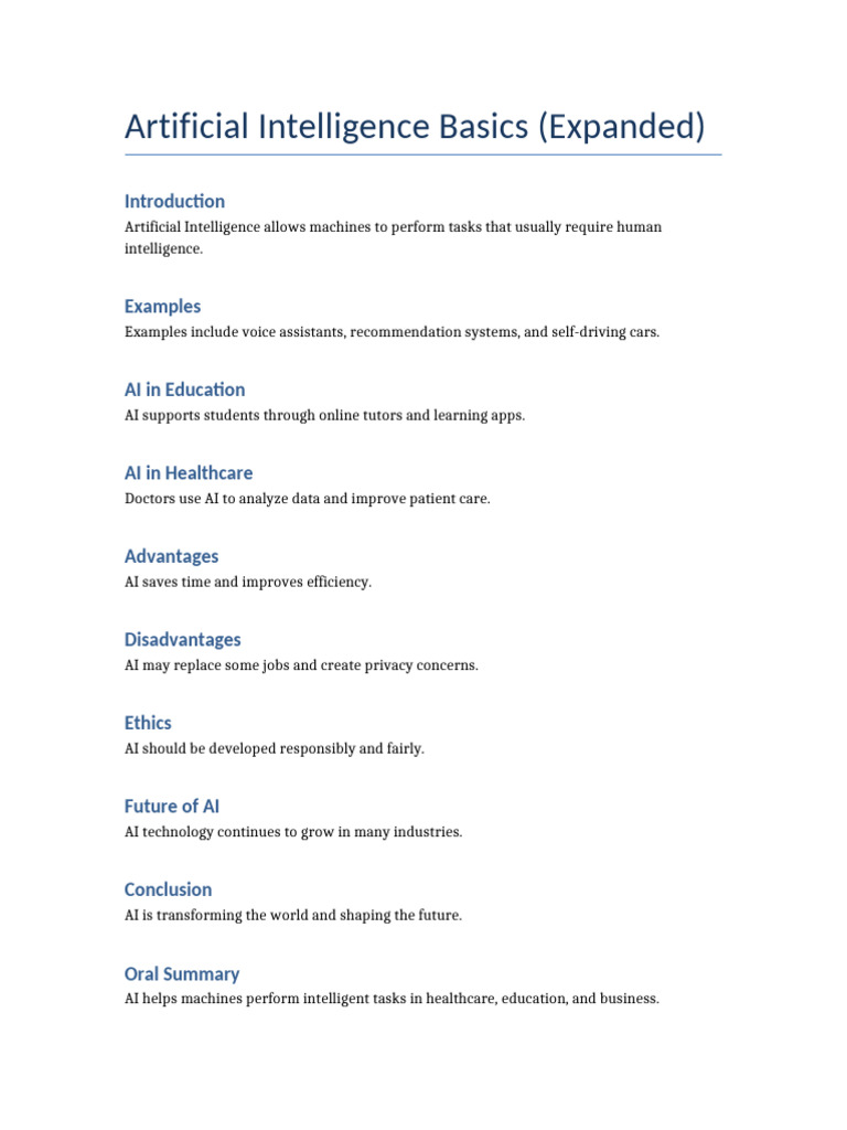 Ai Basics Expanded | PDF