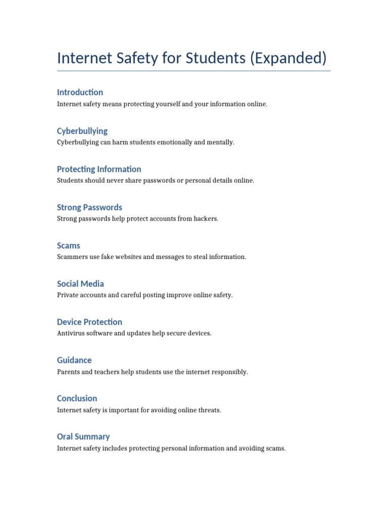 Internet Safety Expanded v2 | PDF