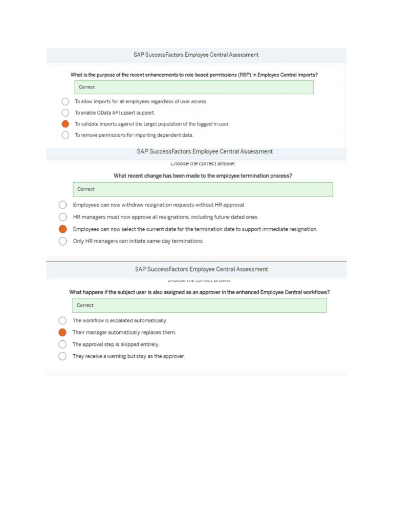 Assessment SAP SuccessFactors Employee Central Core-A_THR81_2505 | PDF