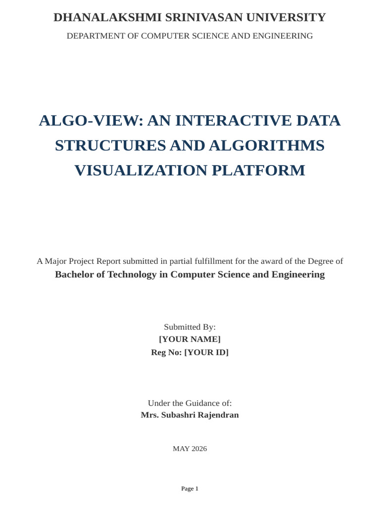 DSA Visualizer Major Project Report | PDF | Computing | Computer Science