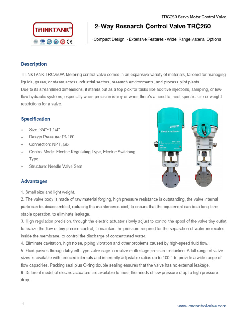 Metering Research Control Valve | PDF