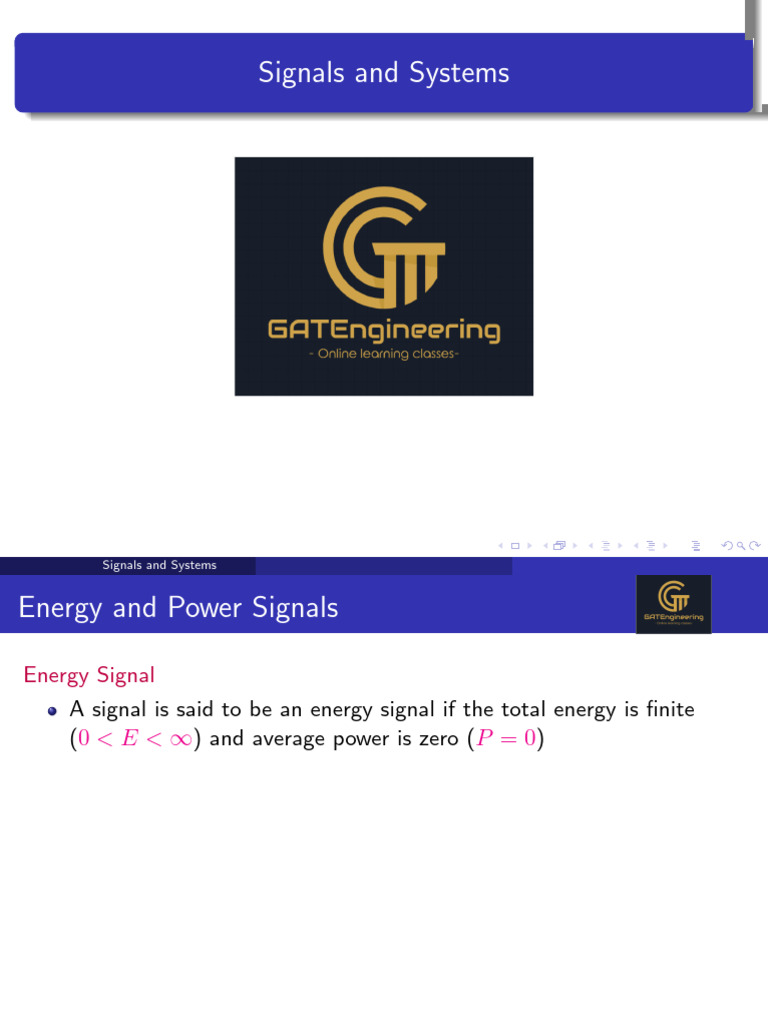 10. Energy and Pwer Signals With Solved Problems | PDF | Electronics ...