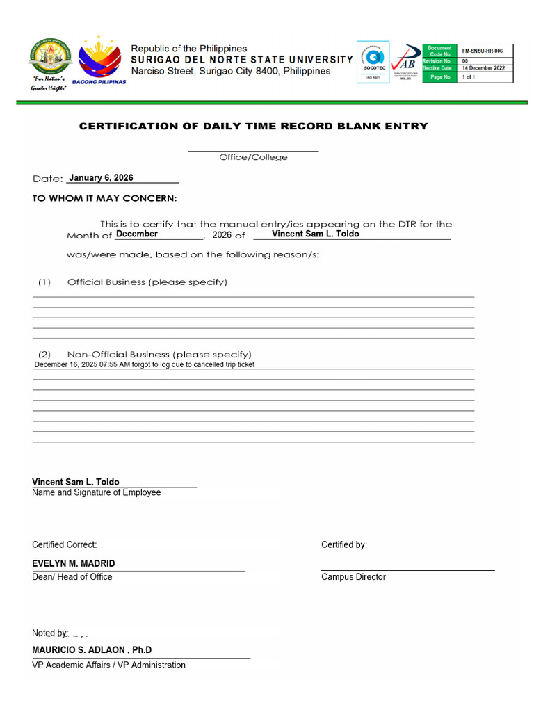 Blank Entry | PDF