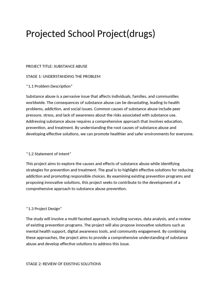 Projected School | PDF | Drug Rehabilitation | Substance Abuse