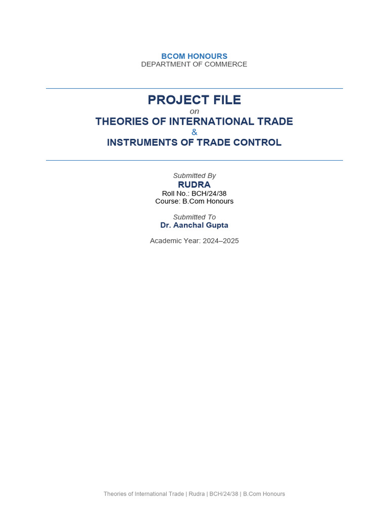 International_Trade_Project_ | PDF | Economies | Economics