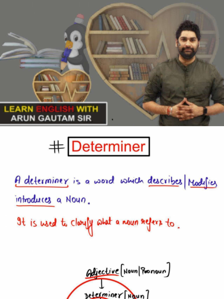 Determiner _ L-05 (Class Notes) _ Definite N Indefinite Determiner | PDF