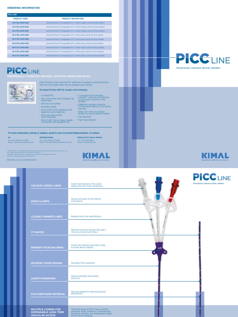 BRO 198 1 002 Kimal PICCline Brochure | PDF | Injection (Medicine ...