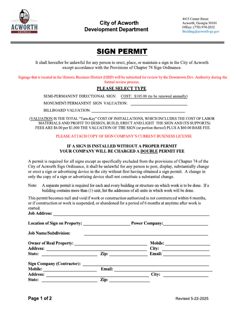 Sign Permit | PDF