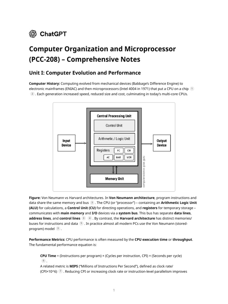 Computer Organization and Microprocessor (PCC-208) - Comprehensive ...