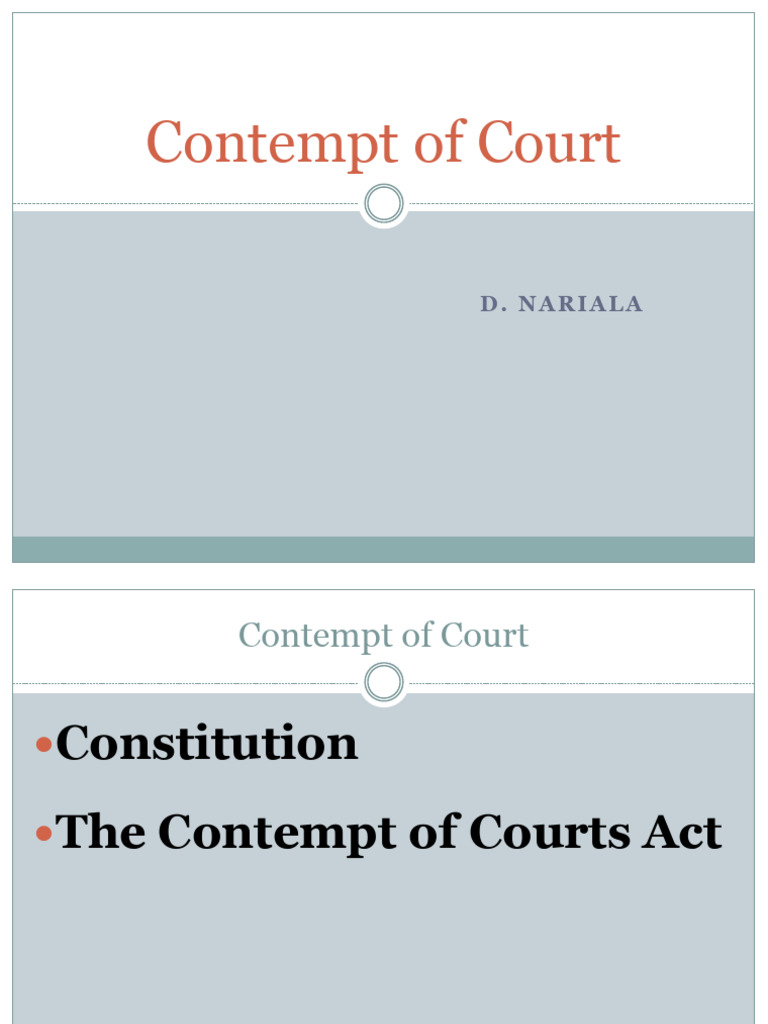 Contempt of Court | PDF | Contempt Of Court | Common Law