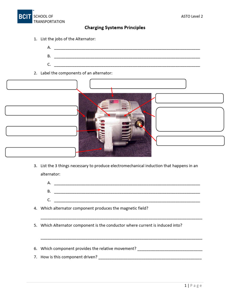 4.1 Charging System Principles (Fillable - Online) | PDF | Electric ...