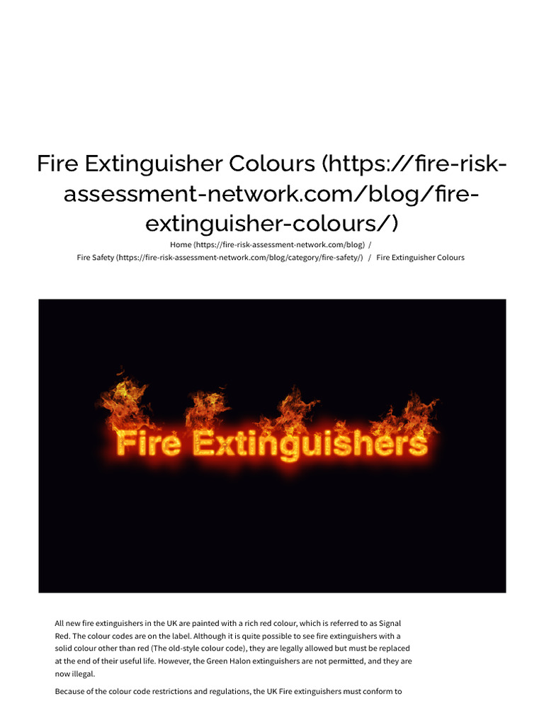 Fire Extinguisher Colours _ Fire Risk Assessment Network | PDF | Fires ...