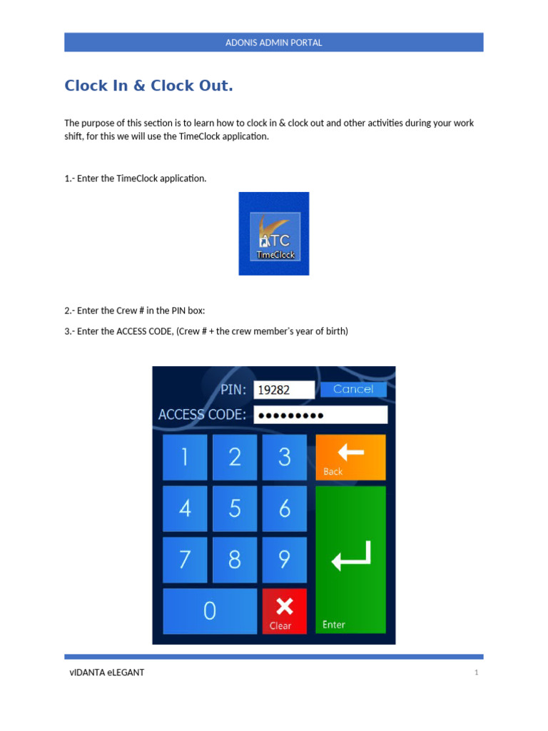 English - Adonis Timeclock & Crew Portal | PDF | Computing
