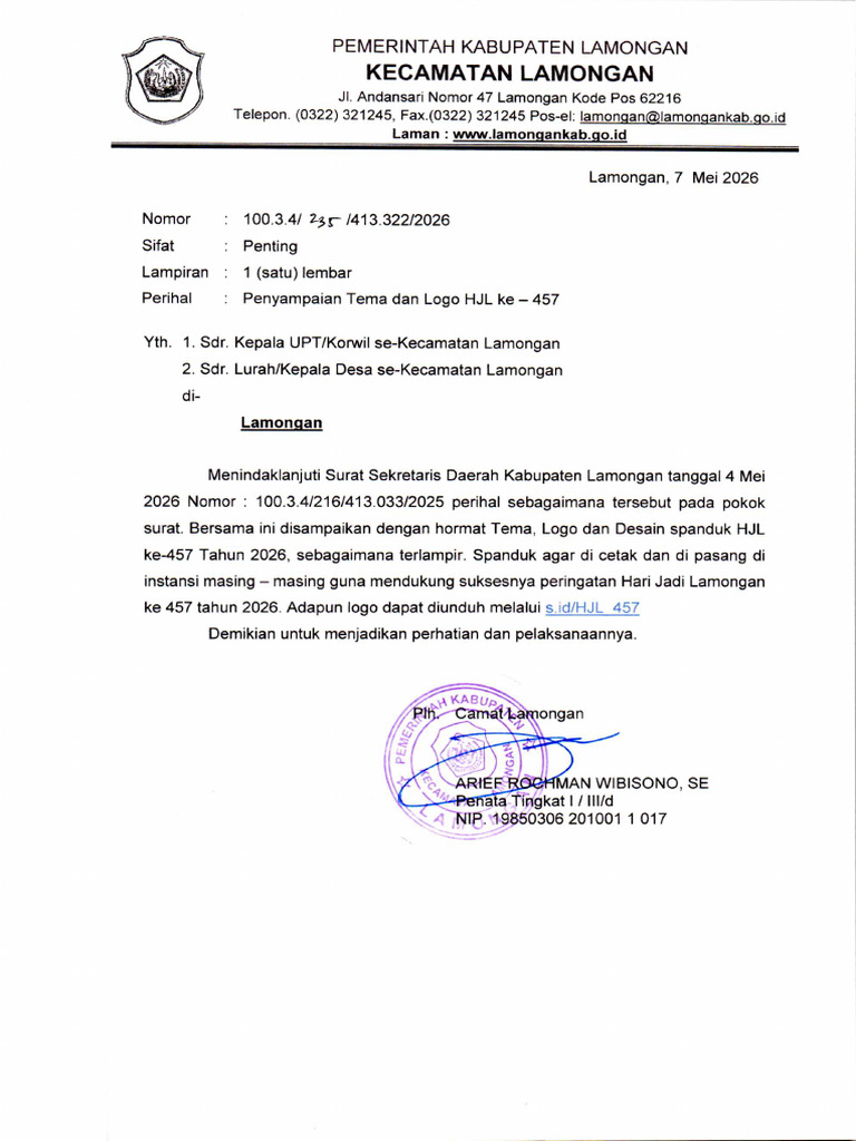 Penyampaian Tema Dan Logo Hjl Ke 457 | PDF
