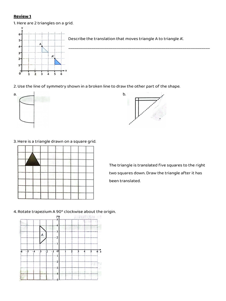 Cartesian and Transformation Topical Test Review 1 | PDF