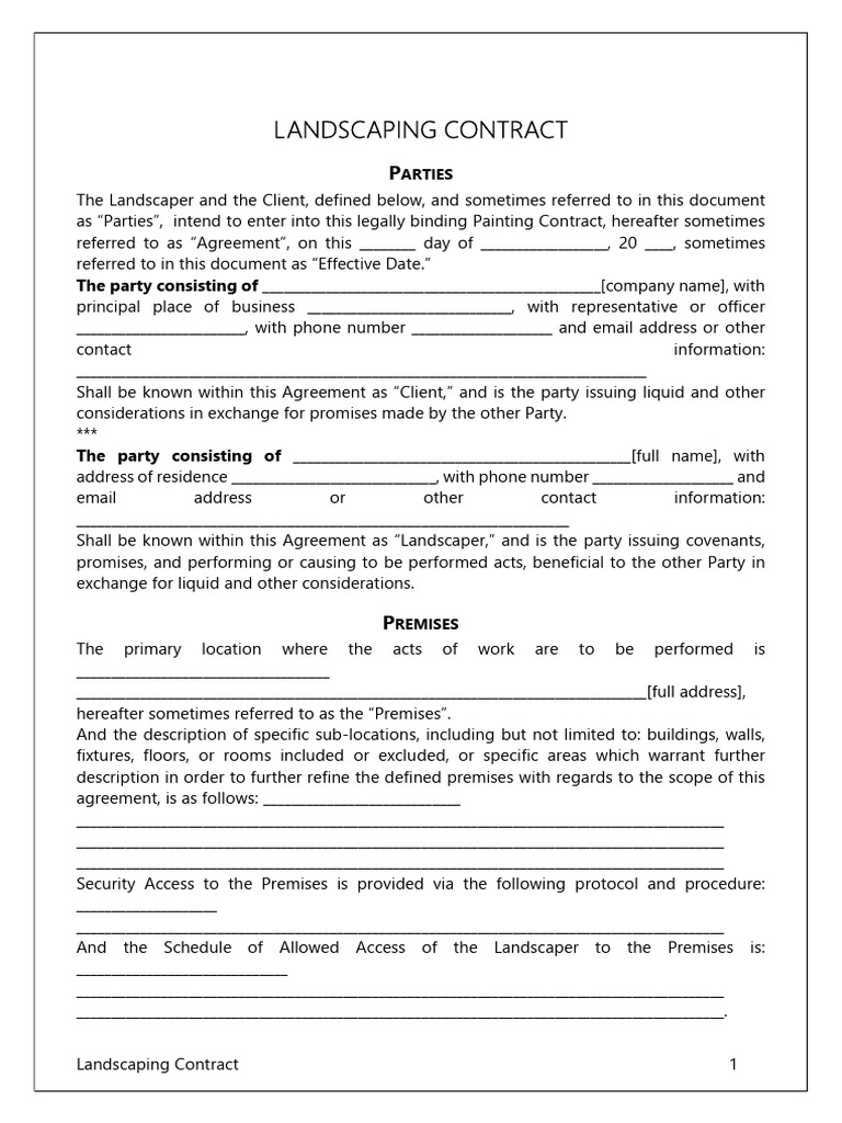 2.7_Landscaping Contract Template | PDF | Mediation | Breach Of Contract