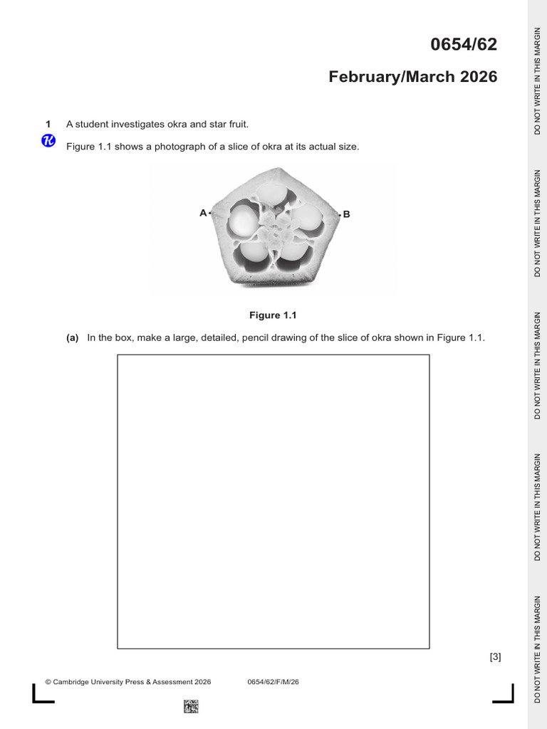 IGCSE 0654 Coordinated Sciences 2026 March P62 | PDF
