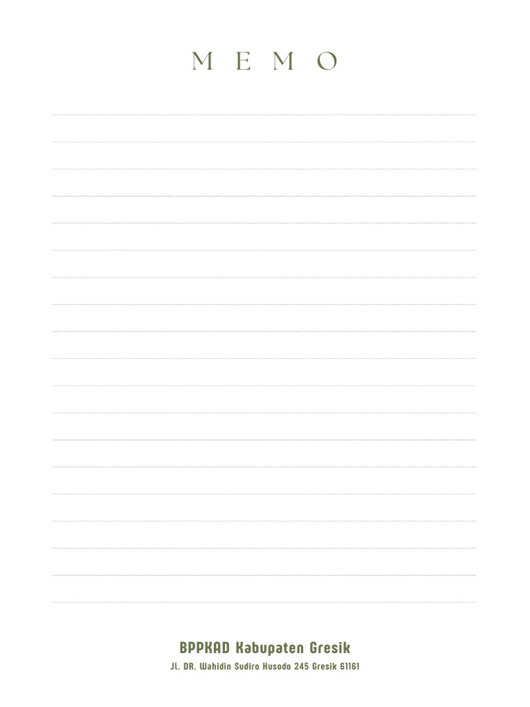 Classy Simple A4 Memo Lined Paper | PDF