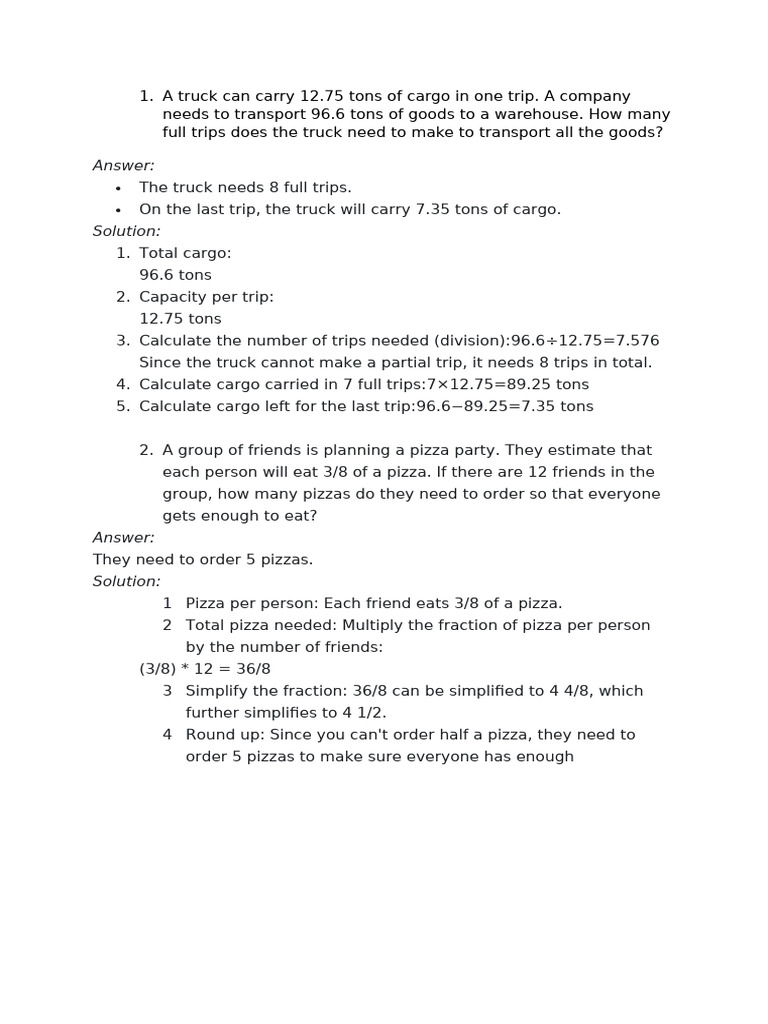 Grade 5 Math Word Problem | PDF