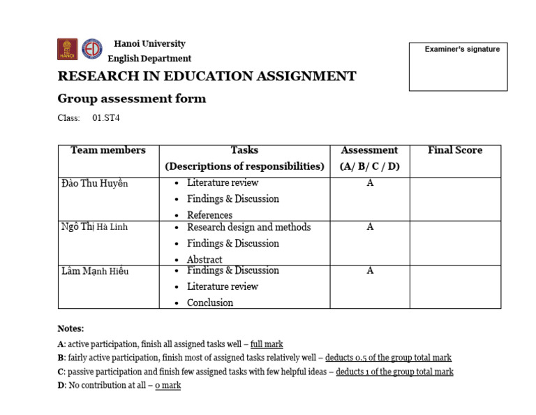 GROUP 6 - Group Contribution Form | PDF