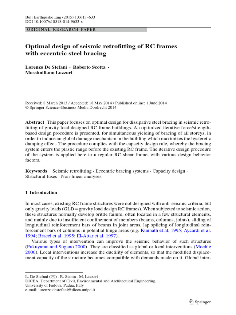 Optimal Design of Seismic Retrofitting of RC Frames With Eccentric ...