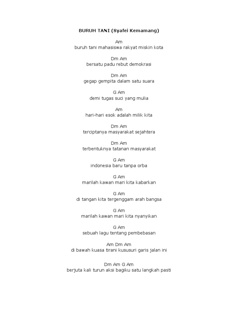 Lirik Buruh Tani Totalitas Perjuangan