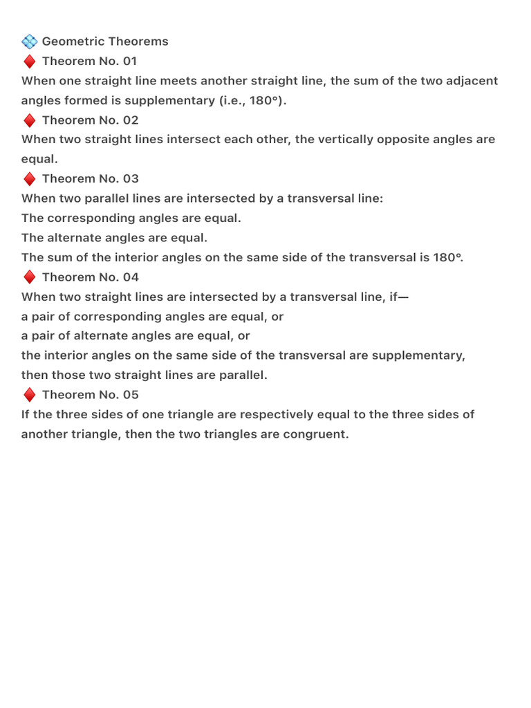 ? Geometric Theorems | PDF