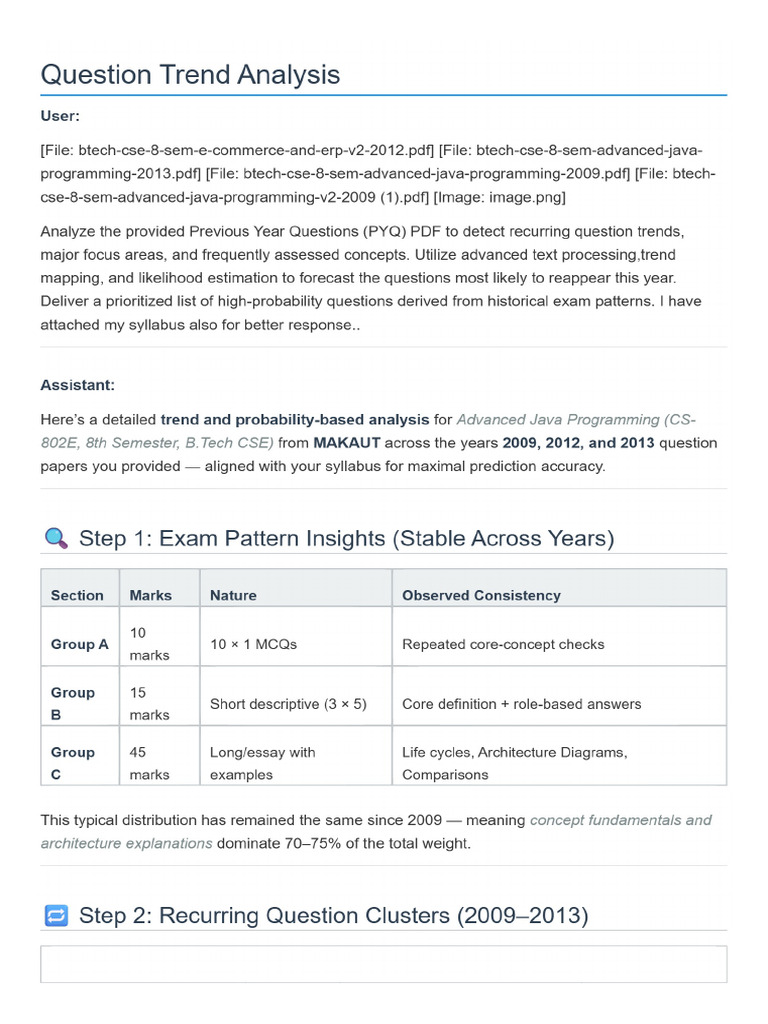 Question Trend Analysis | PDF